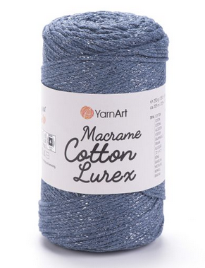 Пряжа Macrame cotton Lurex-730 джинс, фото 1