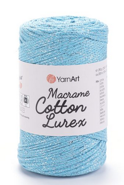 Пряжа Macrame cotton Lurex-733 бірюза, фото 1