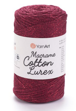 Пряжа Macrame cotton Lurex-739 бордо, фото 1