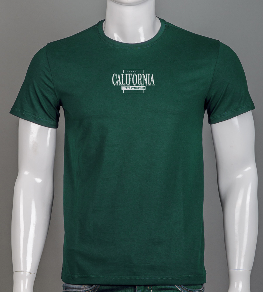 Футболка чоловіча California 2406м (Уп.4шт M-XXL), Смарагдовий
