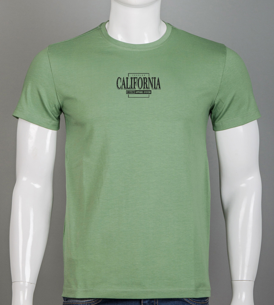 Футболка чоловіча California 2406м (Уп.4шт M-XXL), Оливковий