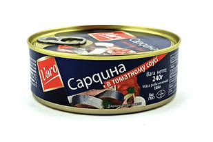Консерва рибна сардина в томатному соусі Varo, 240 г/б