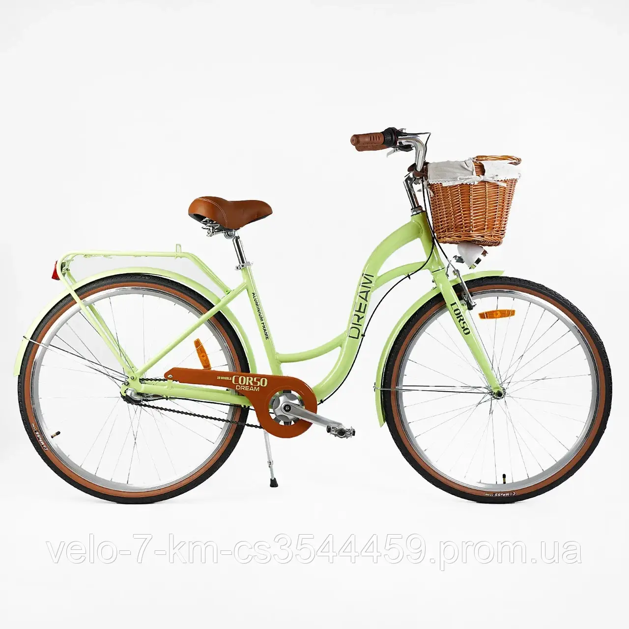 Велосипед міський Corso "Dream" DM-28064 + КОШИК (1) обладнання Shimano Nexus-3, 3 швидкості, алюмінієва рама, кошик, фара