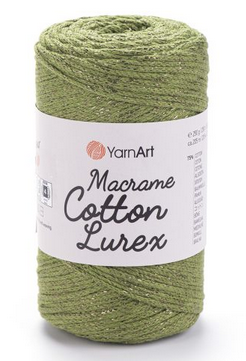 Пряжа Macrame cotton Lurex-741 хакі, фото 1