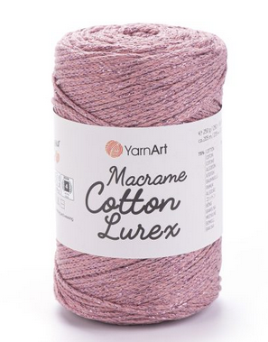 Пряжа Macrame cotton Lurex-743 пильна троянда, фото 1