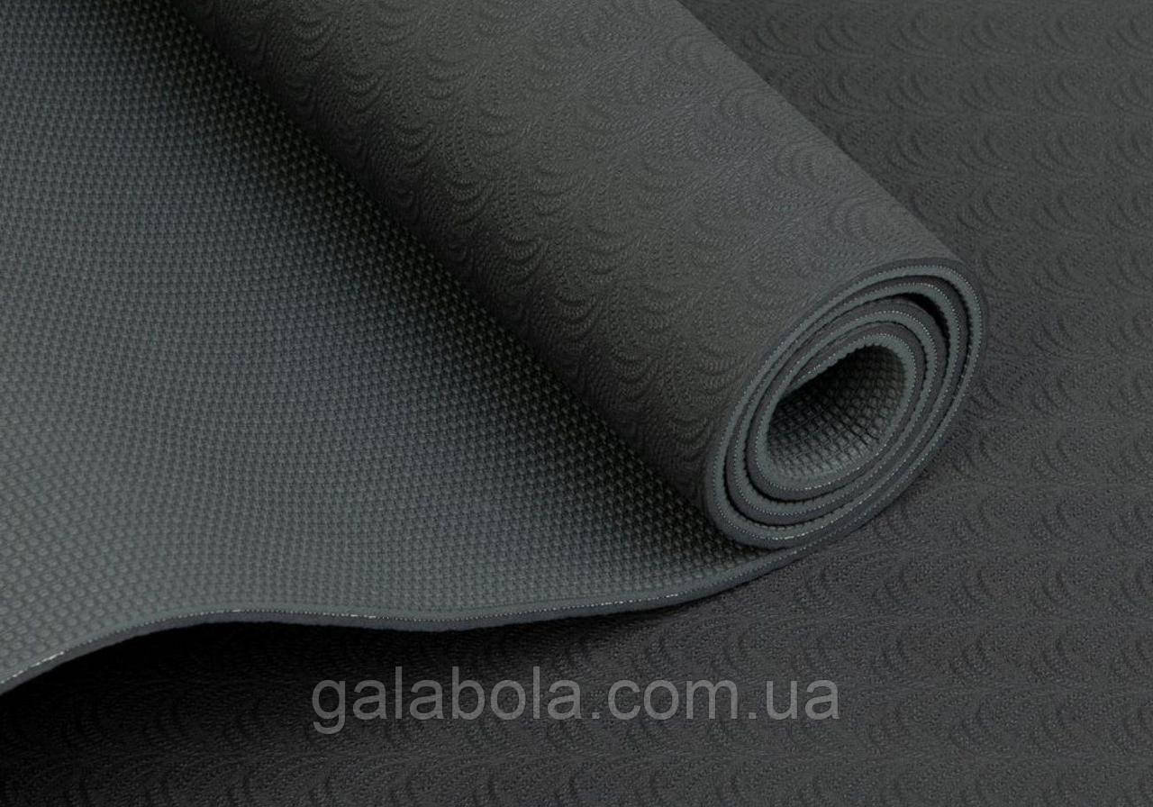 Екологічний килимок для йоги Bodhi Lotus Pro 183x60x0.6 см чорний, фото 1