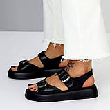 Чорні босоніжки з відкритим носком і регульованими ремінцями, фото 8