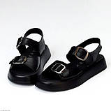 Чорні босоніжки з відкритим носком і регульованими ремінцями, фото 4