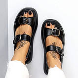 Чорні босоніжки з відкритим носком і регульованими ремінцями, фото 3