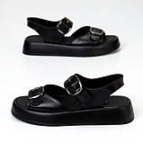 Чорні босоніжки з відкритим носком і регульованими ремінцями, фото 5