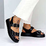 Чорні босоніжки з відкритим носком і регульованими ремінцями, фото 9