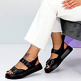 Чорні босоніжки з відкритим носком і регульованими ремінцями, фото 6