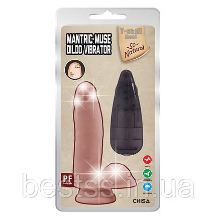 Вібратор - T-skin Real Mantric Muse Dildo Vibrator Flesh, фото 3