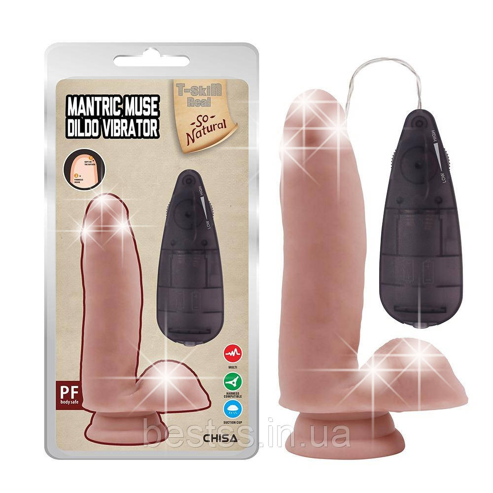 Вібратор - T-skin Real Mantric Muse Dildo Vibrator Flesh