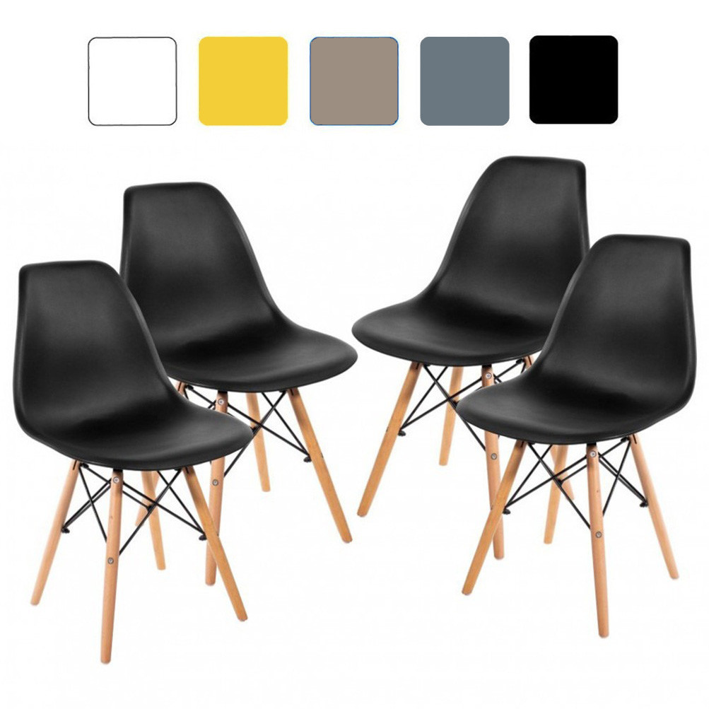 КУХОННЕ СТУЛО СТІЛЕЦЬ КРІСЛО для кухні зі спинкою на ніжках Bonro В-173 FULL KD чорне (4 шт)