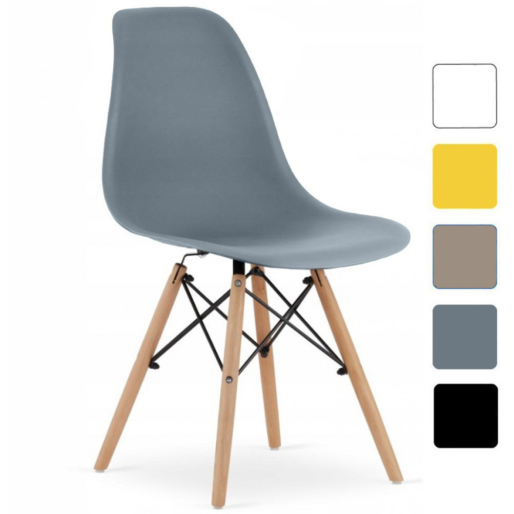 КУХОННЕ СТУЛО СТІЛЕЦЬ для кухні зі спинкою на ніжках Bonro В-173 FULL KD сірий