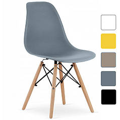 КУХОННЕ СТУЛО СТІЛЕЦЬ для кухні зі спинкою на ніжках Bonro В-173 FULL KD сірий