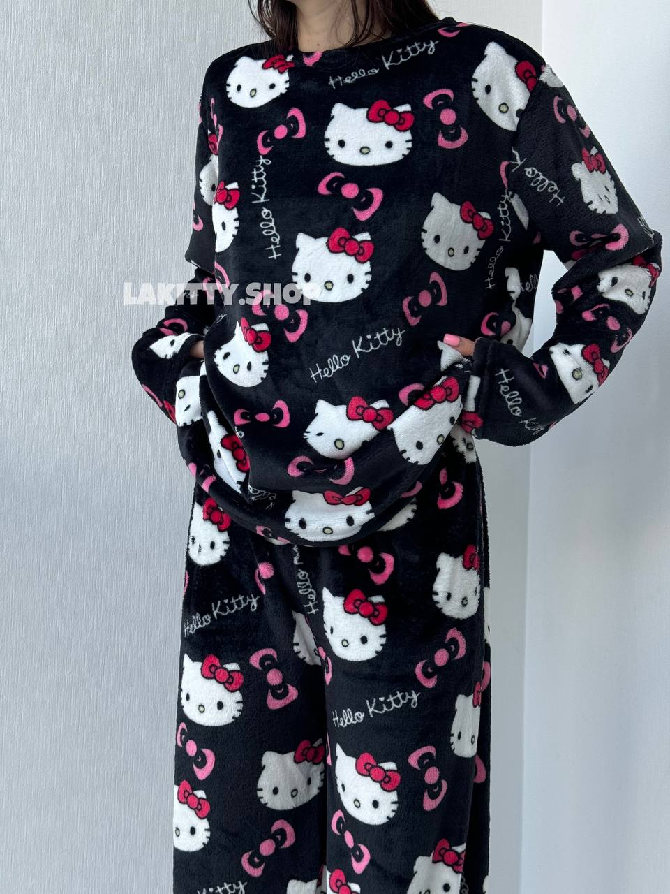 Піжама пухнаста оверсайз hello kitty. Доросла та підліткова мила хелоу кіті, фото 1