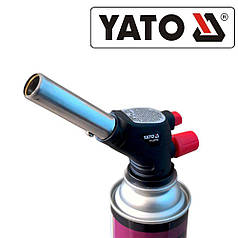 Універсальний газовий пальник на цанговий балон YATO YT-36710 з п'єзопідпалом: потужне полум'я до 1000°C, 360°