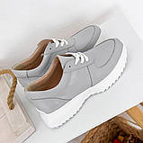 Стримані кросівки з натуральної шкіри, фото 3