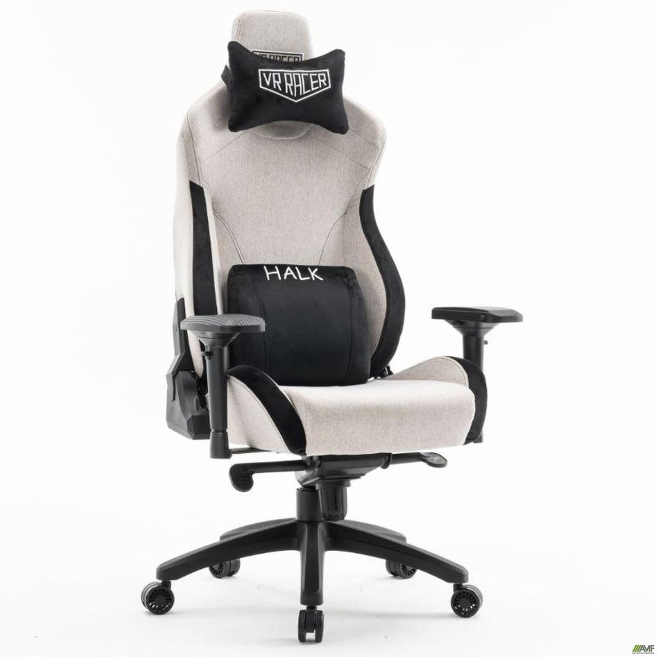 Крісло ігрове VR Racer Textile Halk / Рейсер Халк сірий/чорний, тканина, ТМ Амф, фото 1