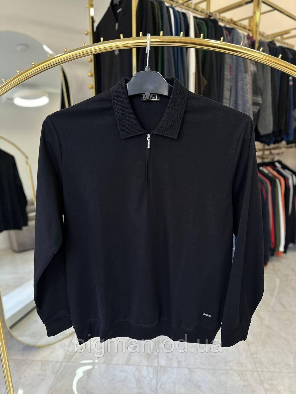 Чоловіче поло під манжет GLV 2524 (батал) 3-7XL чорне