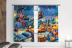 Штори з принтом «Winnie the Pooh with friends and the starry sky»