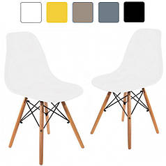 Кухонний стілець крісло для кухні зі спинкою на ніжках Bonro В-173 FULL KD білий комплект 2 шт