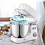 Комбайн Rainberg 3200W Міксер Тістоміс з металевою чашею для тіста 5л Комбайн міксер тістоміс, фото 2