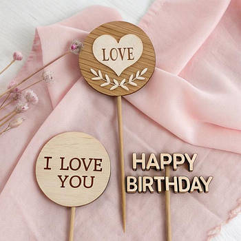 Топери дерев'яні слова та таблички