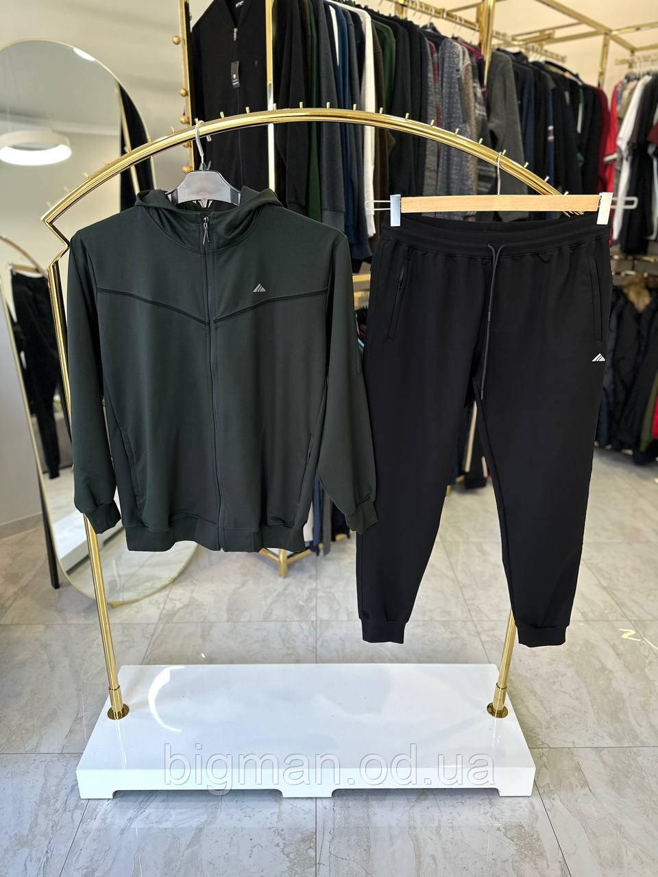 Чоловічий спортивний костюм La Vita двонитка 4722 (батал) 3-7XL хакі