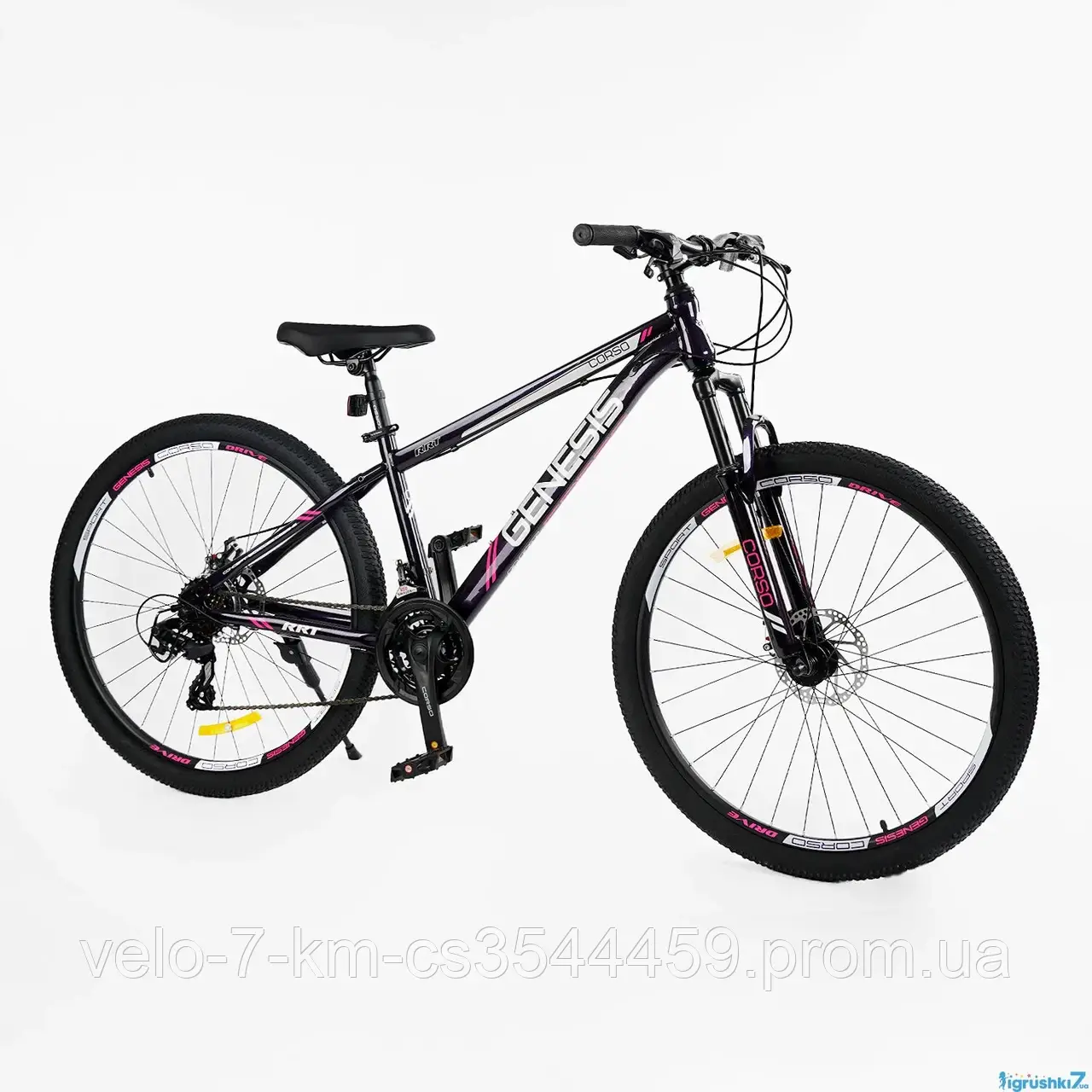 Велосипед Спортивний Corso 27.5" дюймів «Genesis» GS-27312 (1) рама сталева 15’’, обладнання Saiguan 21 швидкість, зібран на 75%