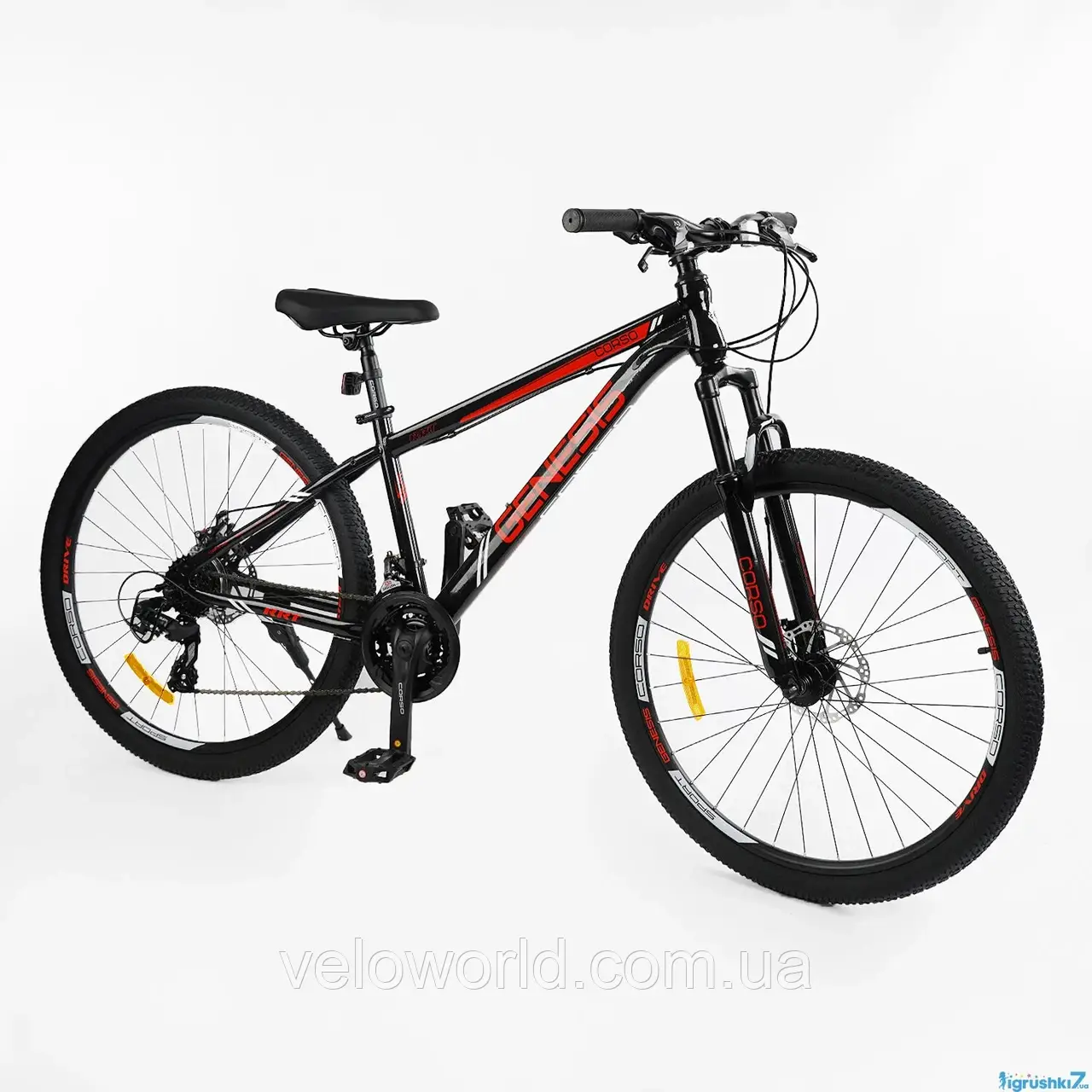 Велосипед Спортивний Corso 27.5" дюймів «Genesis» GS-27499 (1) рама сталева 15’’, обладнання Saiguan 21 швидкість, зібран на 75%