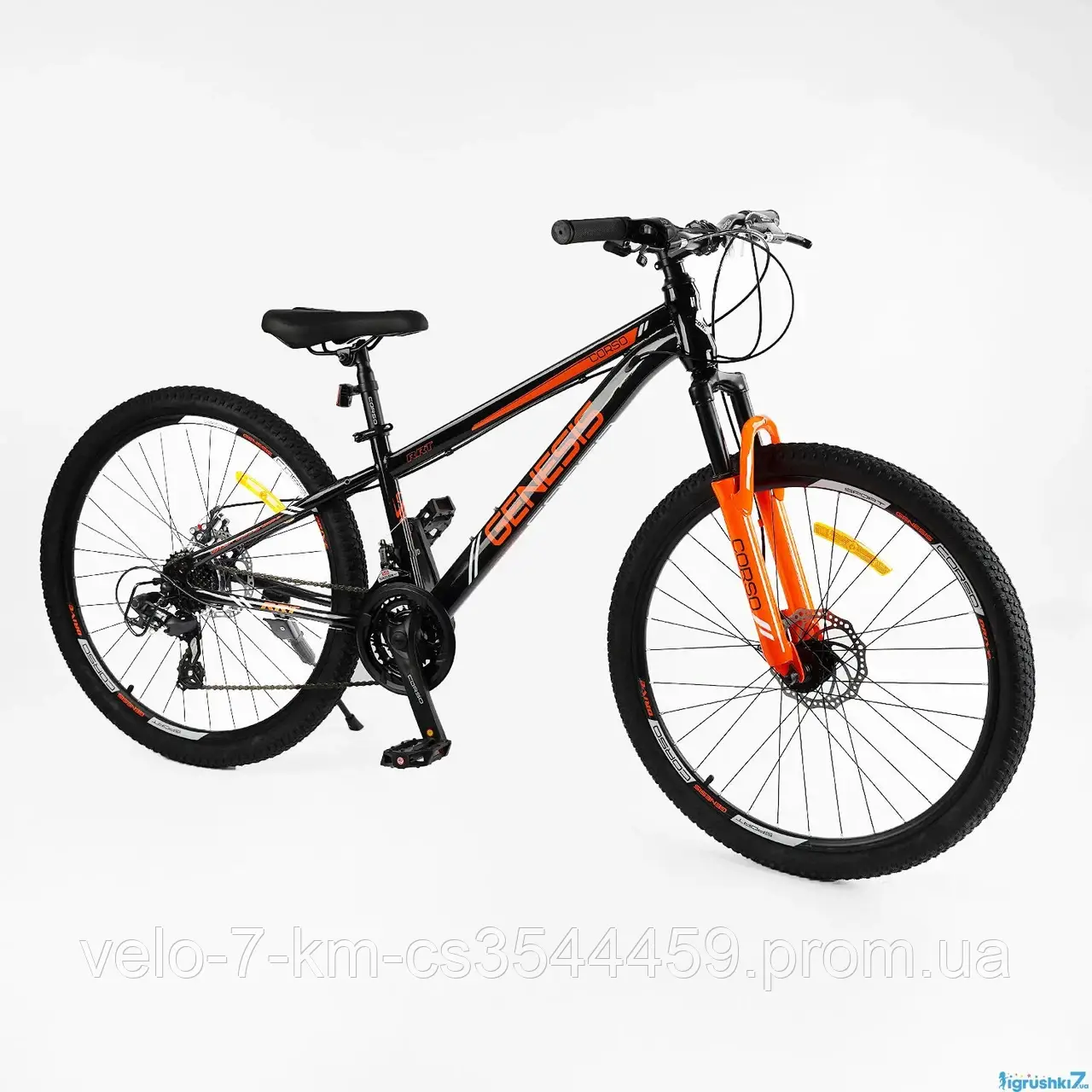 Велосипед Спортивний Corso 26" дюймів «Genesis» T-26050 (1) рама сталева 13’’, обладнання Saiguan 21 швидкість, зібран на 75%