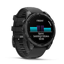 Garmin Fenix 8 смарт-годинник Amoled 51 мм Glass Slate Grey with Black Silicone Band 010-02905-00, фото 3