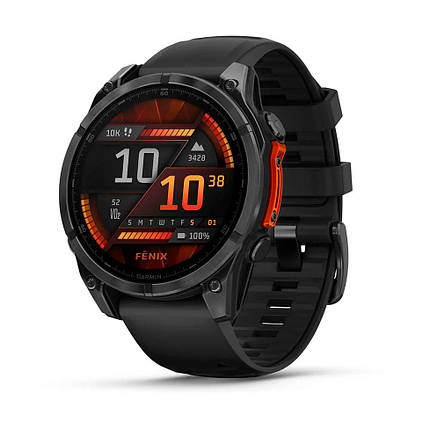 Garmin Fenix ​​8 смарт-годинник Amoled 47 мм Glass Slate Gray with Black Band 010-02904-00, фото 1