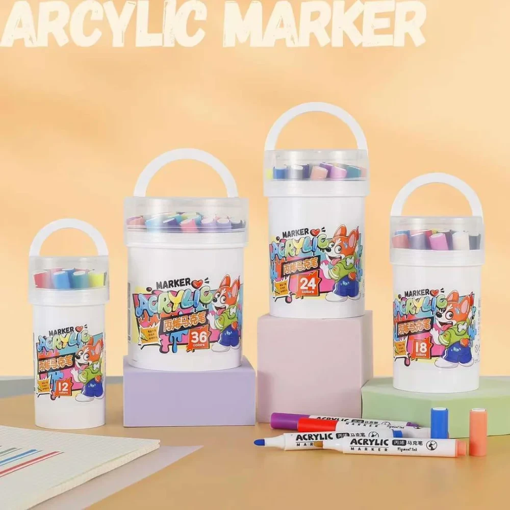 Акварельні маркери відро 24 шт Water color pen AND 635-24, фото 1