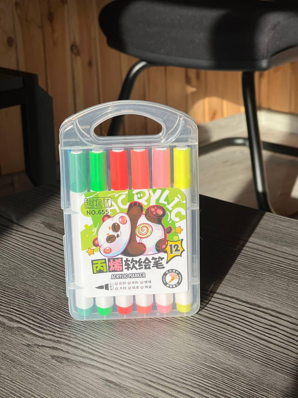 Акварельні маркери НОВІ 12 шт Water color pen AND 655-12, фото 1