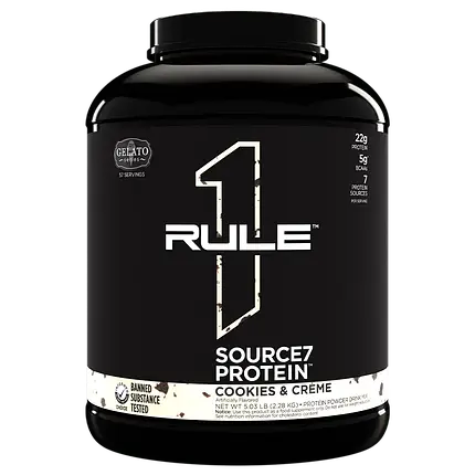 (уцінка термін по 11.25) Багатокомпонентний протеїн Rule 1 Source7 Protein 2250 г (печиво-крем), фото 1