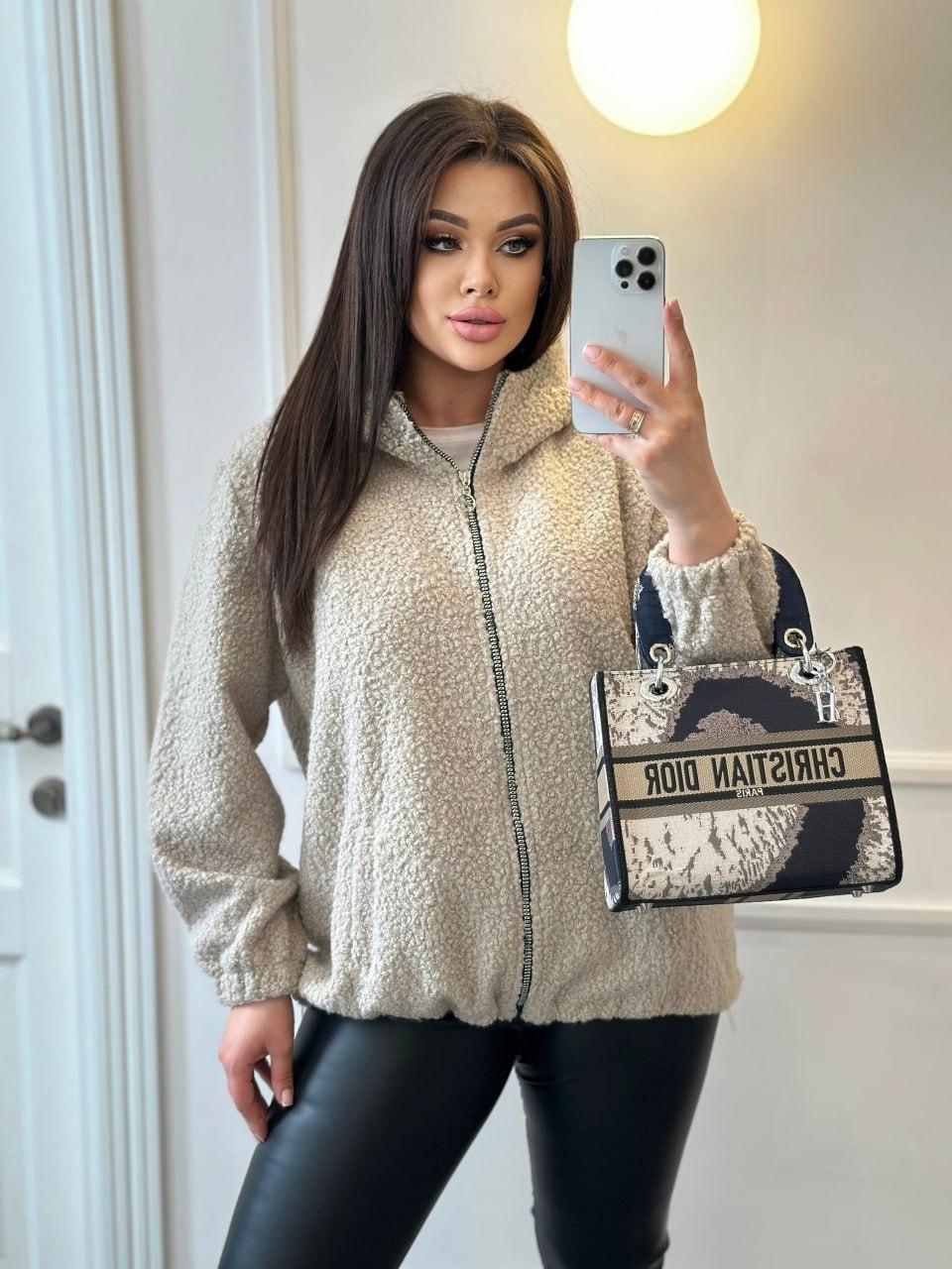 Куртка букле баранець великого розміру Розміри: 48-50, 52-54, 56-58, 60-62, 64-66