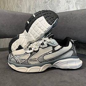 Кросівки чоловічі демісезонні комбіновані обʼємні срібні сітка