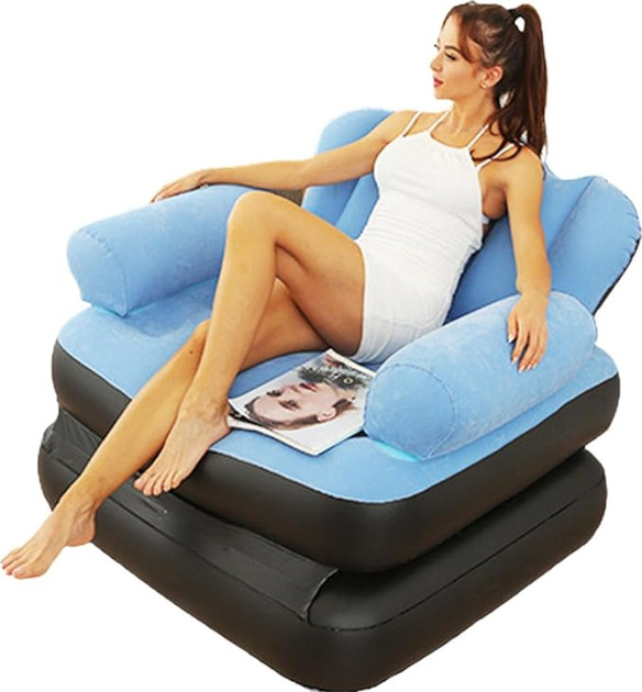 Надувний диван-ліжко Infiatable Sofa Блакитний