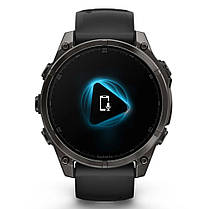 Garmin Fenix 8 смарт-годинник Amoled 47 мм Sapphire Carbon Grey DLC Titanium with Black Silicone Band 010-02904-21, фото 6