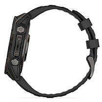 Garmin Fenix 8 смарт-годинник Amoled 47 мм Sapphire Carbon Grey DLC Titanium with Black Silicone Band 010-02904-21, фото 4
