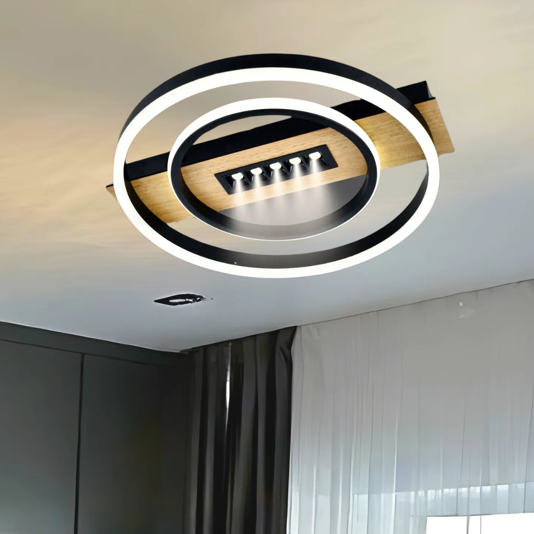 Led світильник із дерев'яною планкою SVET 80W до 18 кв.м колір Чорний SY-16105/400