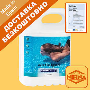 Astral Pool, 5л хімія для басейну проти водоростей. Альгіцид рідина для басейну від зелені, цвітіння води