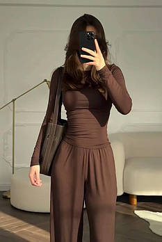 Жіночий стильний костюм кофта і широкі штани тканина джерсі у кольорах