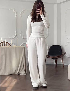 Жіночий стильний костюм кофта і широкі штани тканина джерсі у кольорах