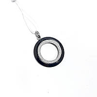 Срібна підвіска з фіанітами (куб.цирконій) та кераміки 2068938