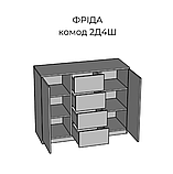 Фрида комод 2Д4Ш (Світ меблів) 1200х965х420 мм, фото 5